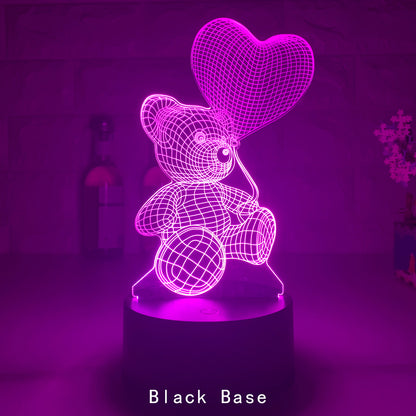 3D Liebe Teddy Lampe