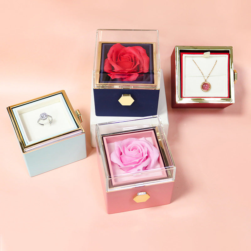 Drehbare Seifen Rose mit Schmuck-Box