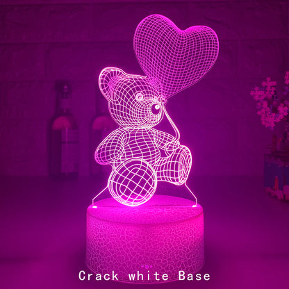 3D Liebe Teddy Lampe