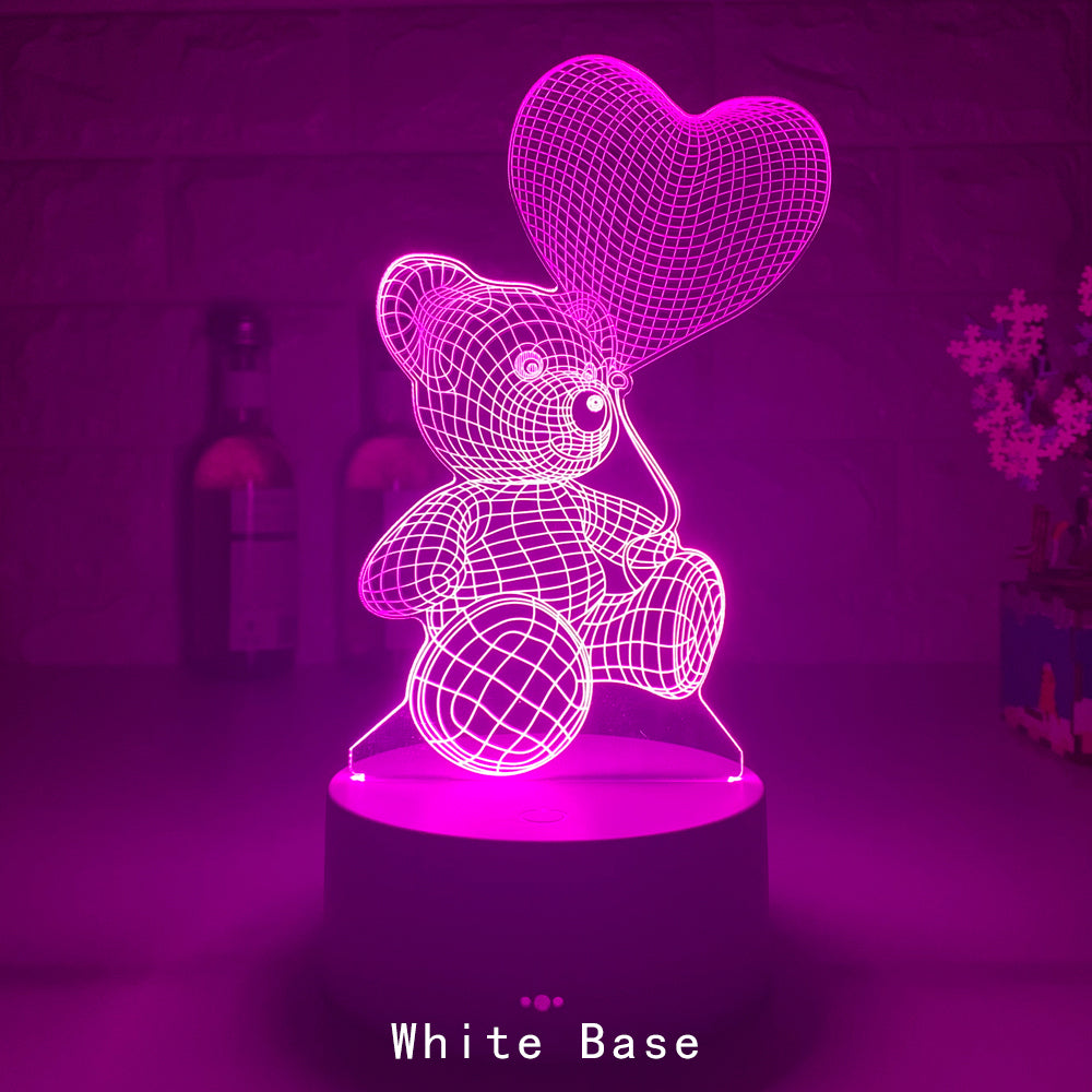 3D Liebe Teddy Lampe