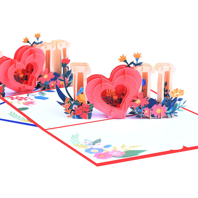 Valentins Liebes Brief mit 3D-Herz