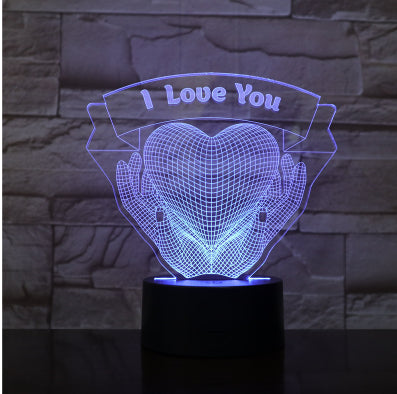 Herz-Hände 3D LED Nachtlicht