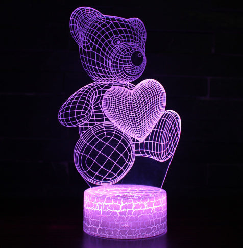 3D Liebe Teddy Lampe