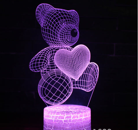 3D Liebe Teddy Lampe