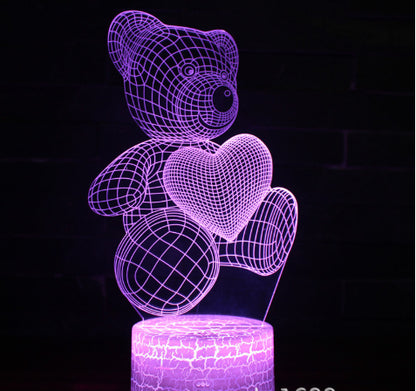 3D Liebe Teddy Lampe
