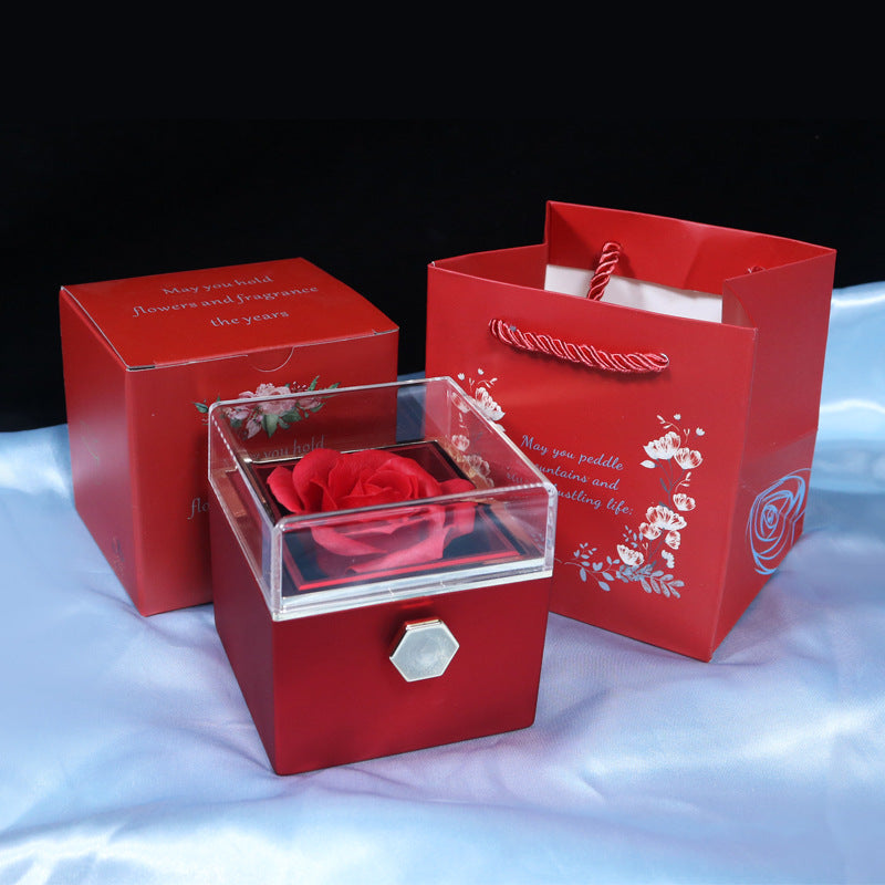 Drehbare Seifen Rose mit Schmuck-Box