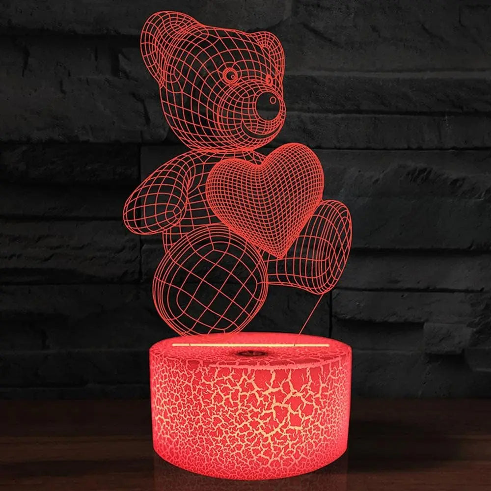 3D Liebe Teddy Lampe